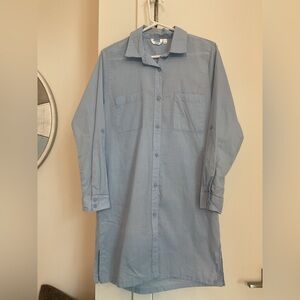 ***La Vie En Rose Aqua** Light Blue Button-Up Swimsuit Cover Up